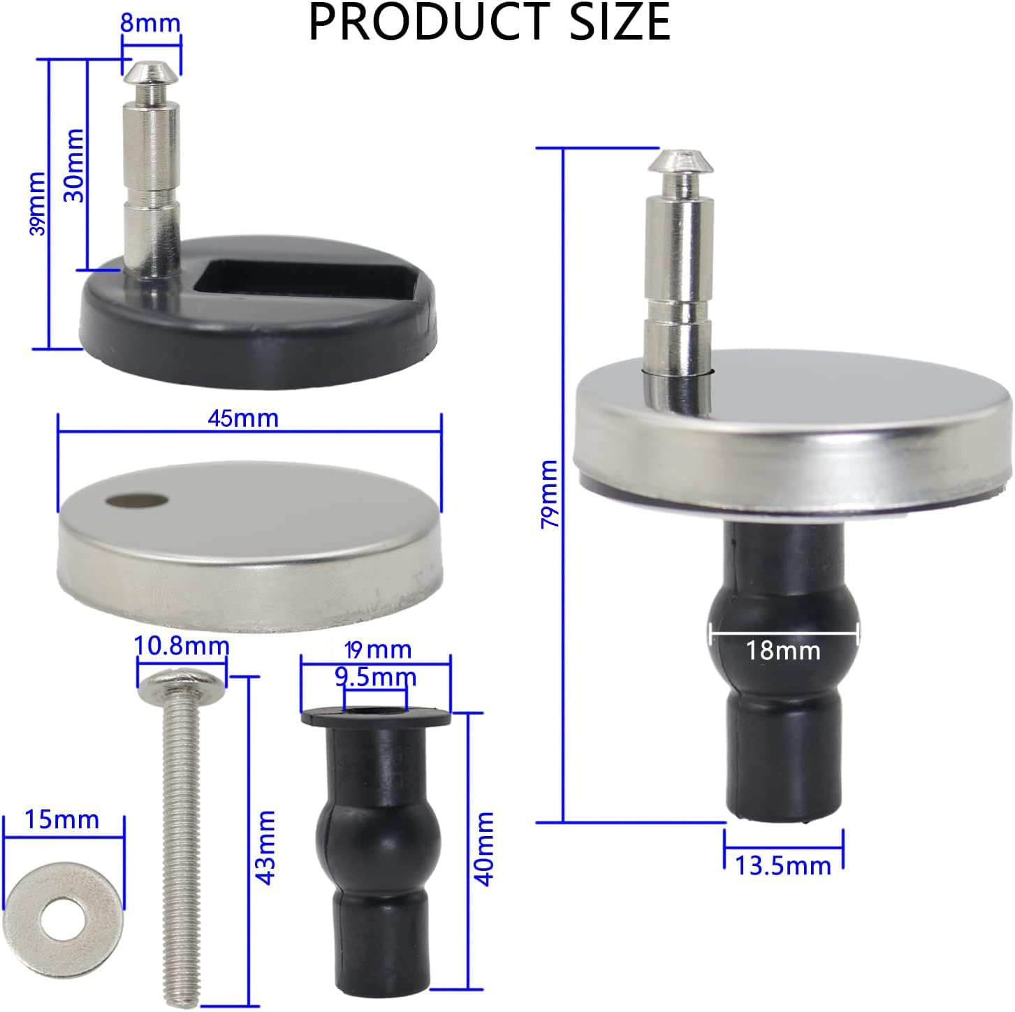 Toilet Seat Replacement Bidet Parts: 2pcs Seat Hinge Replacement Toilet Screws Cover Top Fix Nuts Screws Mount Hardware - Hinge Fixings Nuts