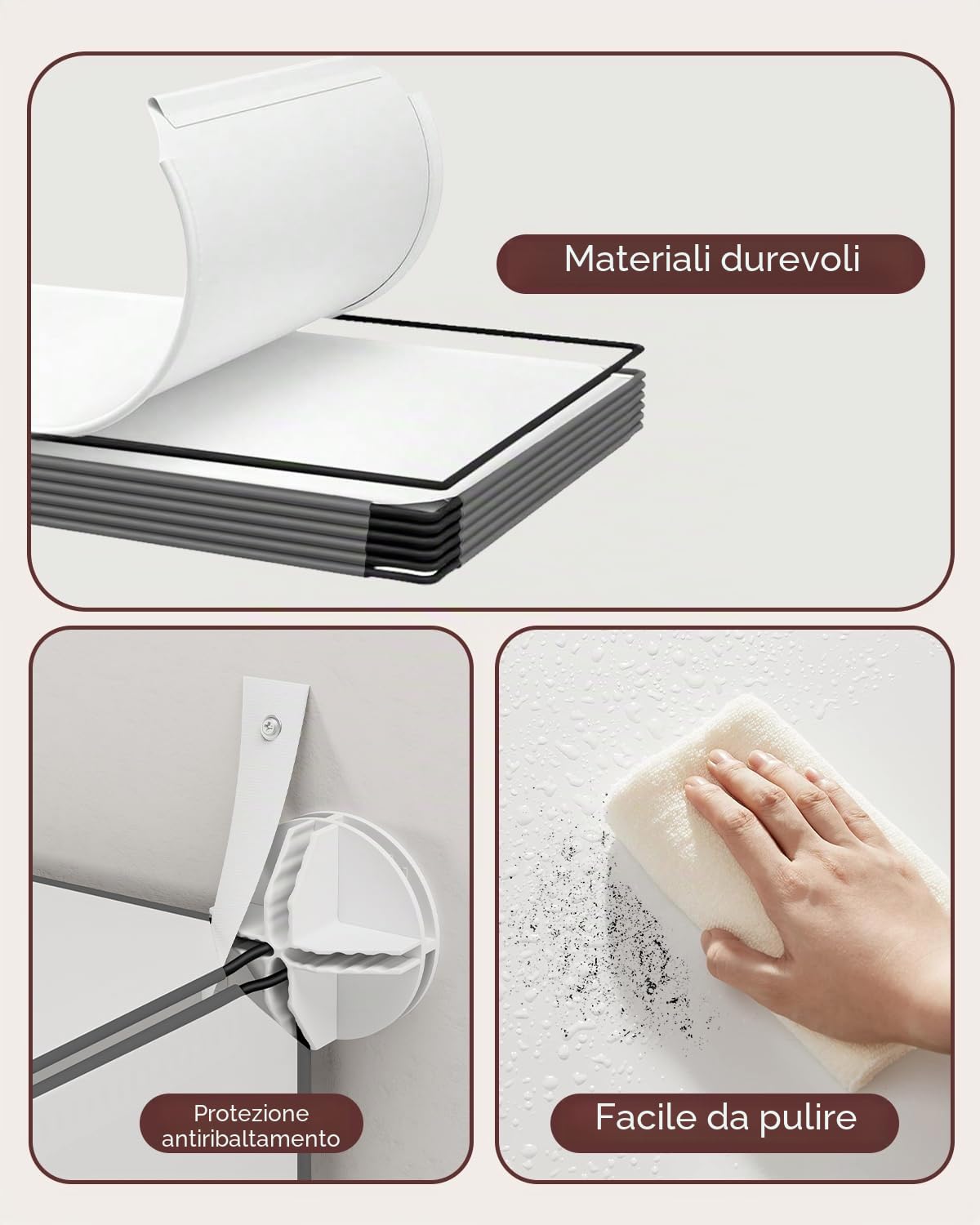 Sekey Scarpiera a 10 ripiani, scarpiera salvaspazio, in plastica, per corridoio, camera da letto, ingresso, spogliatoio, 43 x 31 x 173 cm, bianco e trasparente