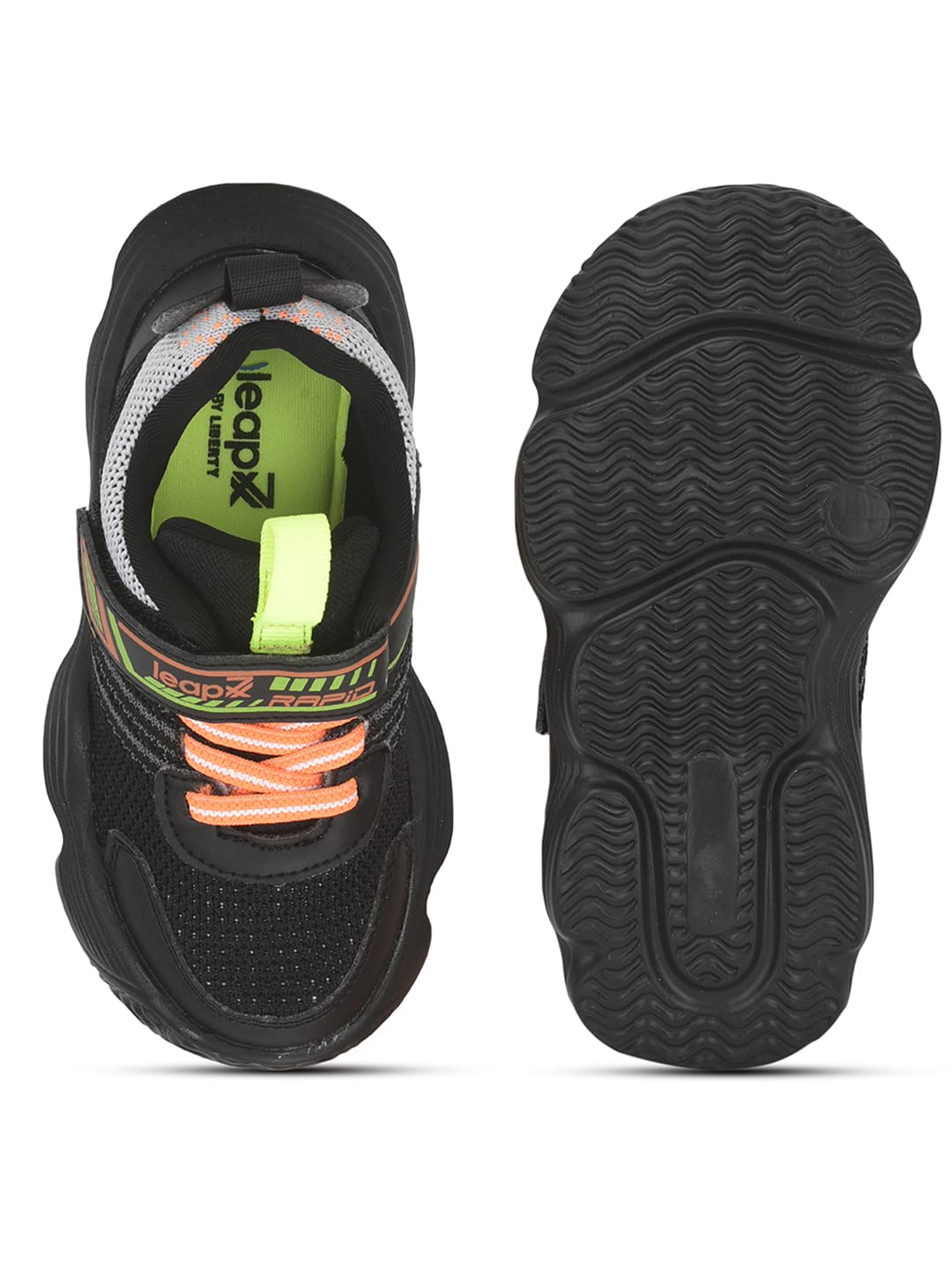 Liberty Kids Rush-1 Black Walking Shoes - 28 Euro 2