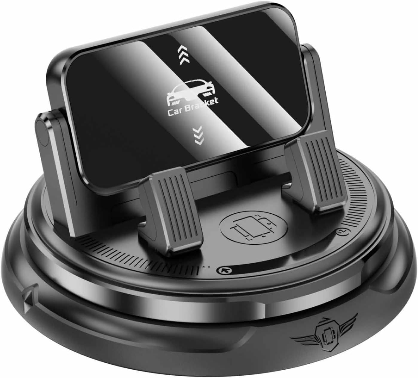 2026 New Dashboard Phone Mount with Adjustable Spring Clip, Car Phone Holder 360 Degree Rotation, Universal Non Slip One Hand Operation Navigation Stand Bracket for Smartphones (Black)