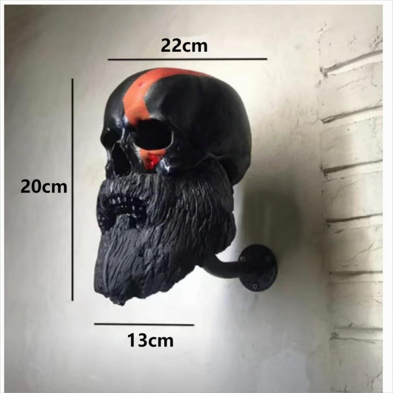 Support Mural Tête de Mort Compatible Moto, Vélo, Balles Baseball, Rugby