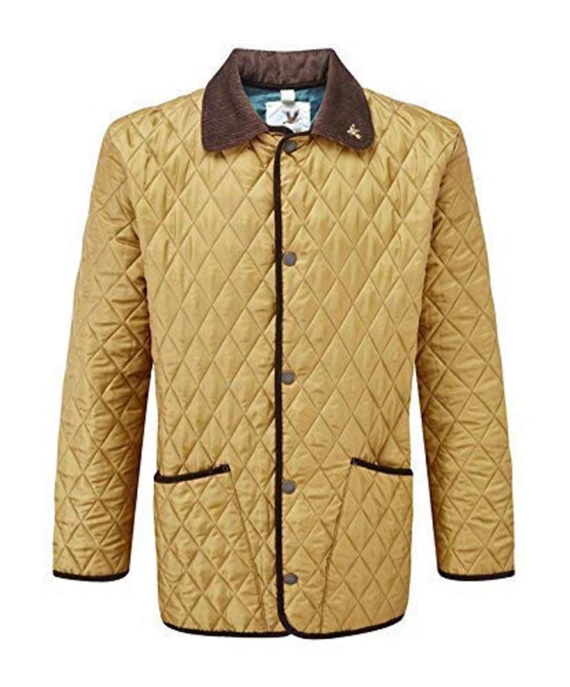 John Partridge Men's Rag Classic Quilted Jacket (X-Large, Sand/Petrol)