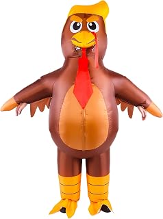 Inflatable Turkey Costume for Adult, Funny Full Body Turkey Blow up Suit for Thanksgiving Halloween Cosplay Party Men Women