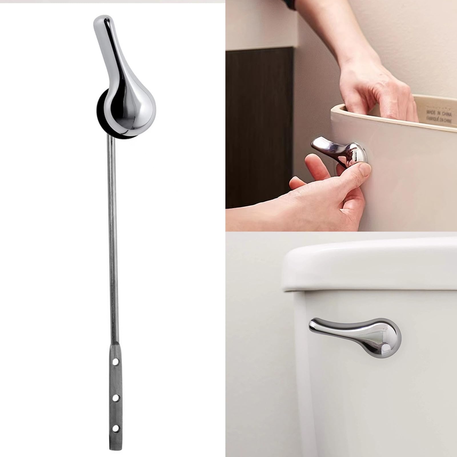 Poignée De Chasse D'eau De Rechange - Longueur 20.3 Cm, Laiton + ABS, Pour Toilettes à Montage Frontal - 8