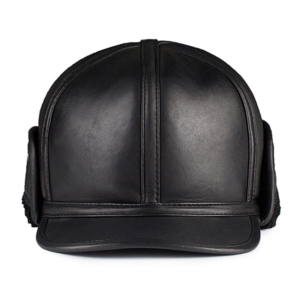 DongBao Uomo Cappello Invernale in Pelle da Caccia, Cappello Militare Caldo Unisex, Berretto Baseball con Paraorecchie,Berretto papà