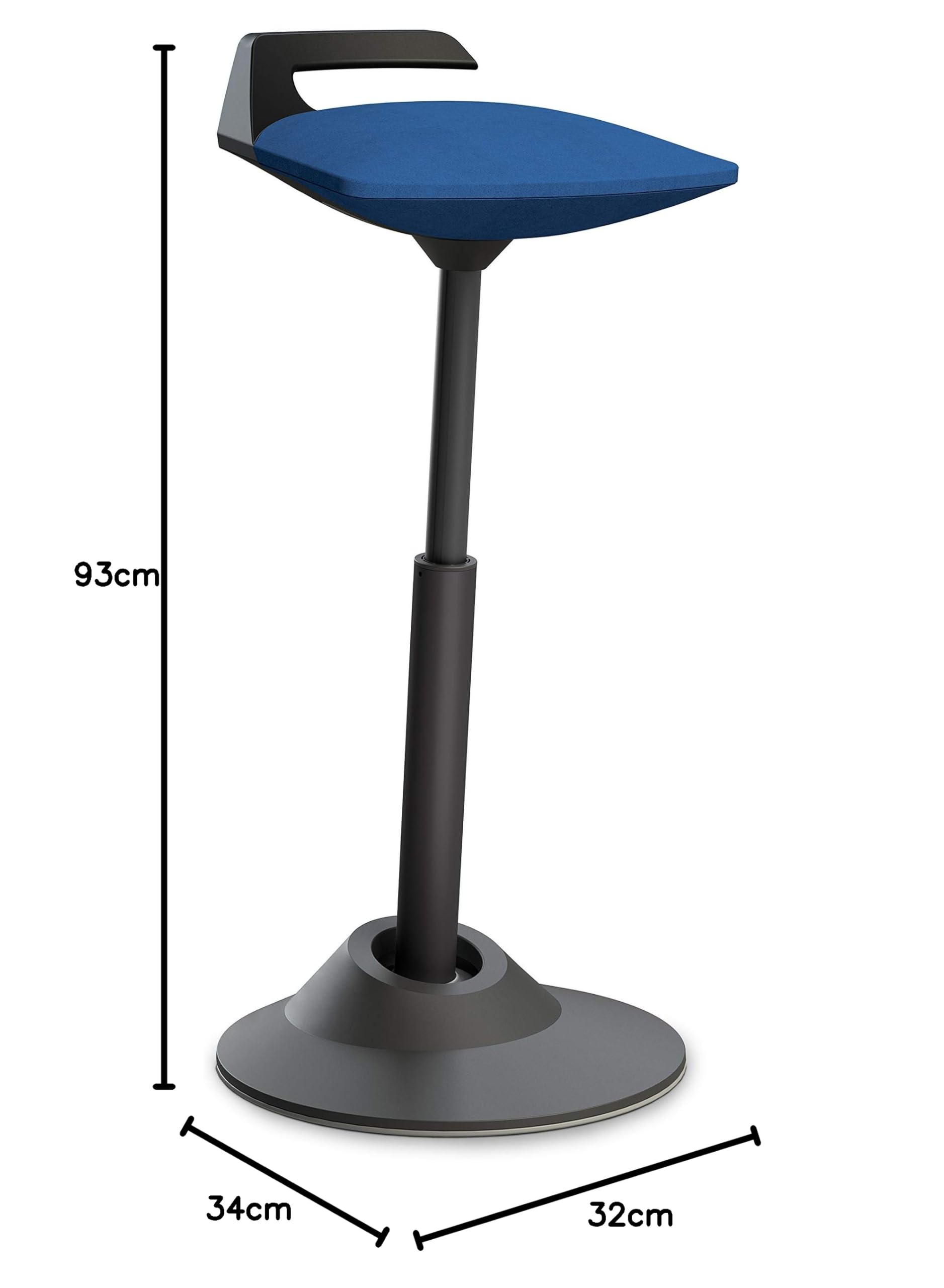 aeris Muvman Stehhocker – ergonomische Stehhilfe – Stehsitz für gesundes und aktives Sitzen und Stehen – Stehstuhl höhenverstellbar mit 51 bis 84 cm Sitzhöhe