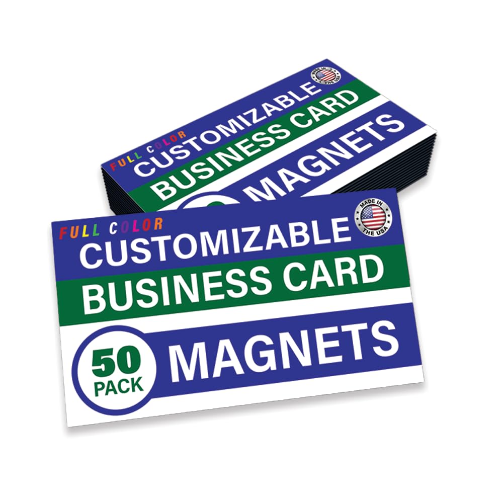 Customizable Business Card Magnets - Heavy Duty 30mil Thick Waterproof Durable Personalized Magnets Perfect for Business, Branding, Promotions,