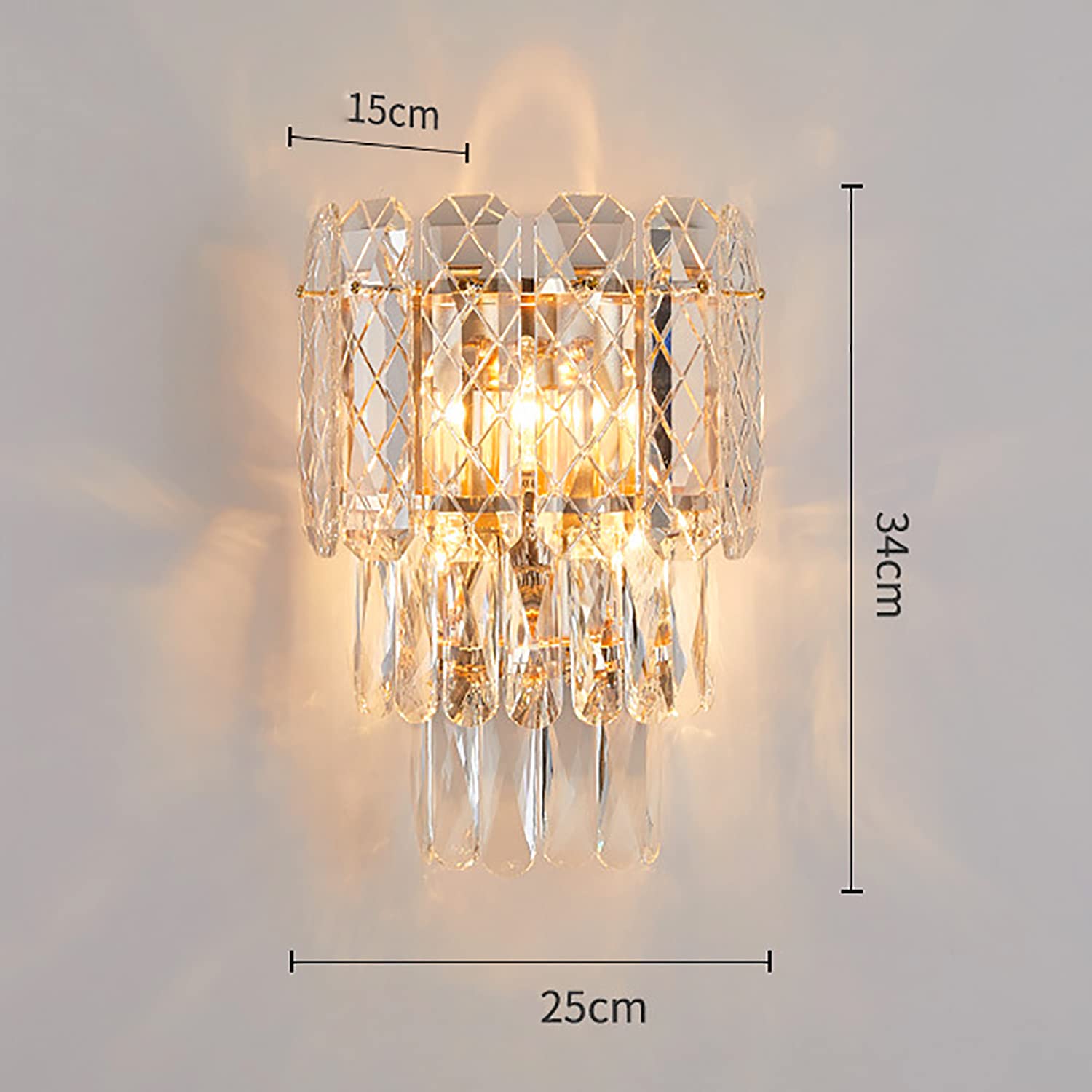 Genérico Lámpara de Pared de Cristal Tricolor con atenuación de 7 W, Moderna y Lujosa lámpara de Pared para Sala de Estar, baño, Dormitorio y Pasillo, Aplique de Pared, Accesorios de iluminación