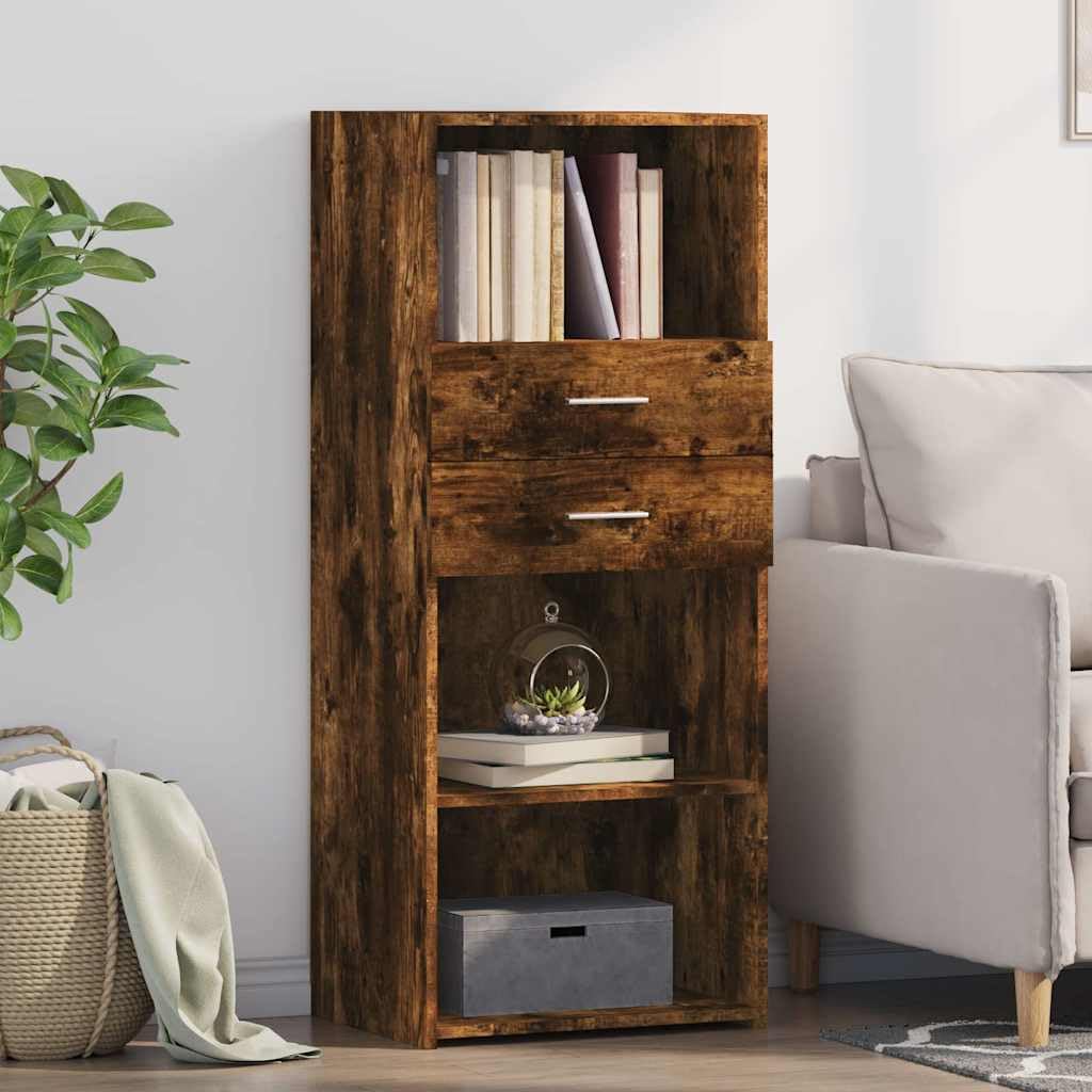 Armadio alto in legno di rovere affumicato, 50 x 42,5 x 124 cm