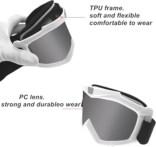 Miniatura 6 de Gafas de motocicleta con máscara extraíble  Gafas de motocross ATV Anti-UV ajustables MX Riding Offroad Ciclismo Moto Gafas protectoras Racing