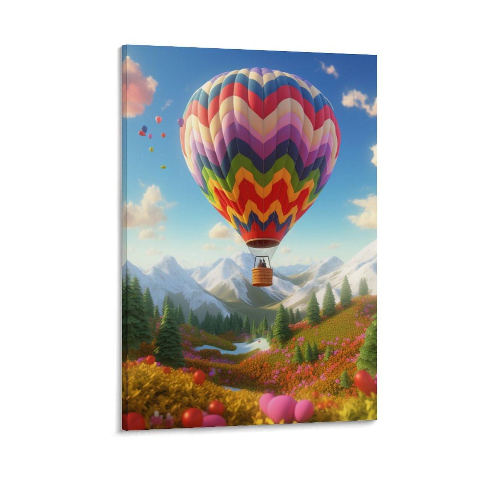 Montgolfière murale déco affiche sur toile 40x60cm pour salon - 6