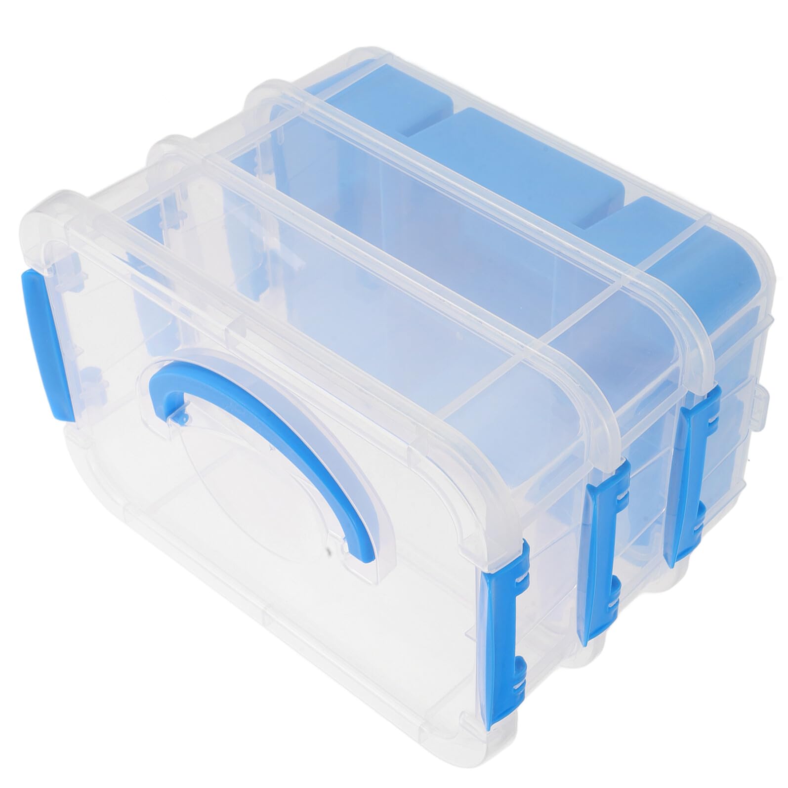 Stapelbare und Tragbar mit Fächern Aufbewahrungsbox aus Kunststoff Multifunktional für Perlen und Bürozubehör für Schule und Büro