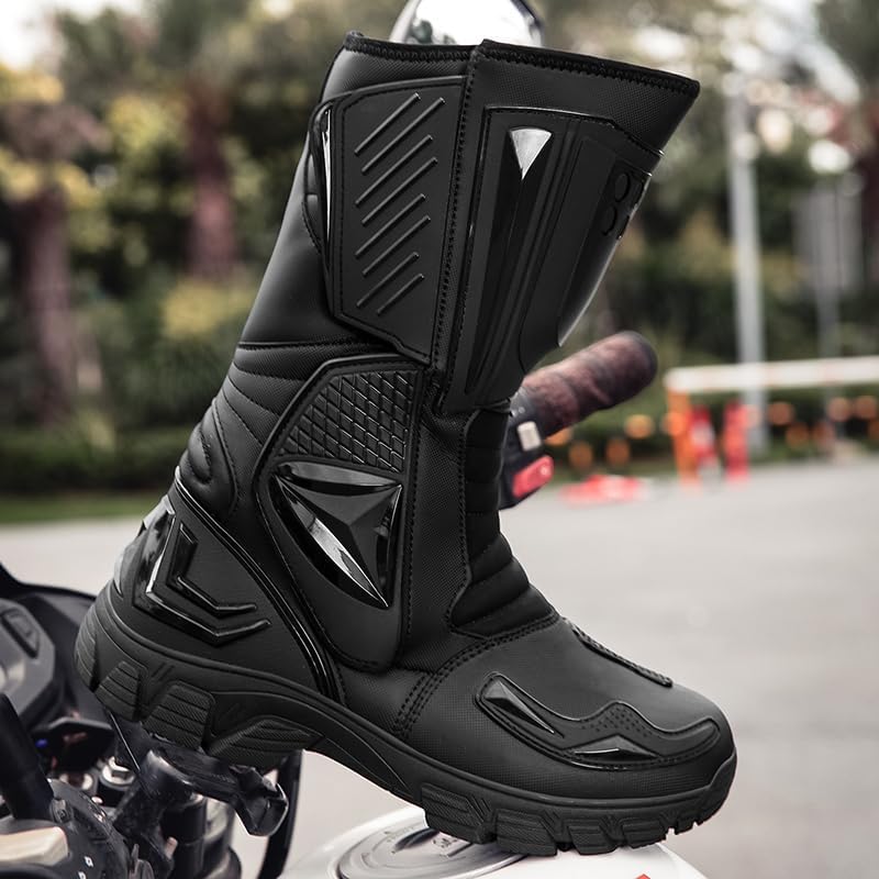 PANYANHU Motorcycle Boots for Men Women, Anti-Slip Dirt Bike Motocross Riding Boots, Durable Abrasion-Resistant Design, High-Performance Comfortable Unisex Boots