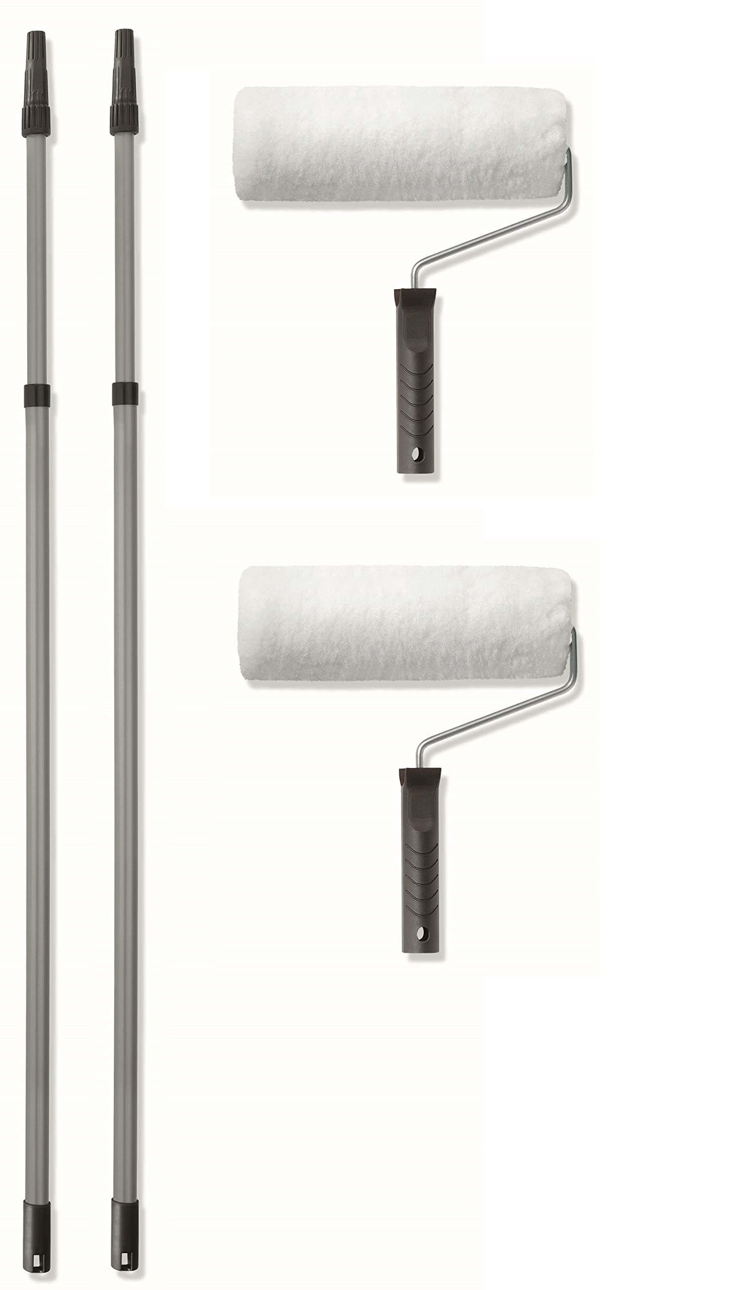 Malerset Duo streichen Farbroller Set Wandfarbe Streichset, Teleskopstange, Malerrollen, 16-teilig