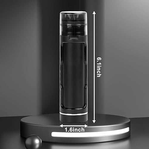 Miniatura 6 de Molinillo, molinos portátiles con contenedor de almacenamiento, kit de viaje de tamaño compacto, con colector de polen y cepillo de limpieza, negro