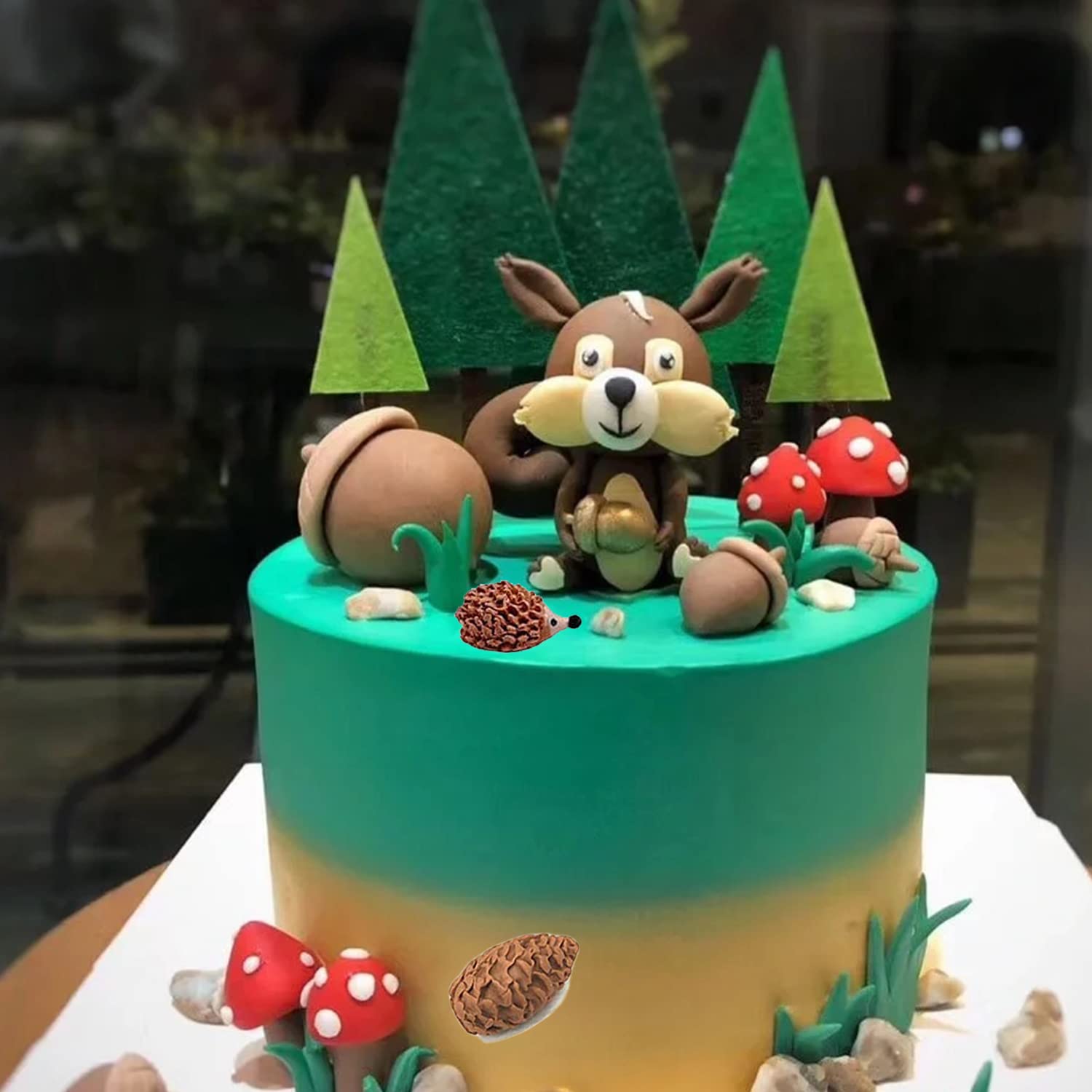 Lot De 4 Moules En Silicone Animaux Forêt - Écureuil, Pomme De Pin, Souche, Tronc - Pâtisserie & Décoration