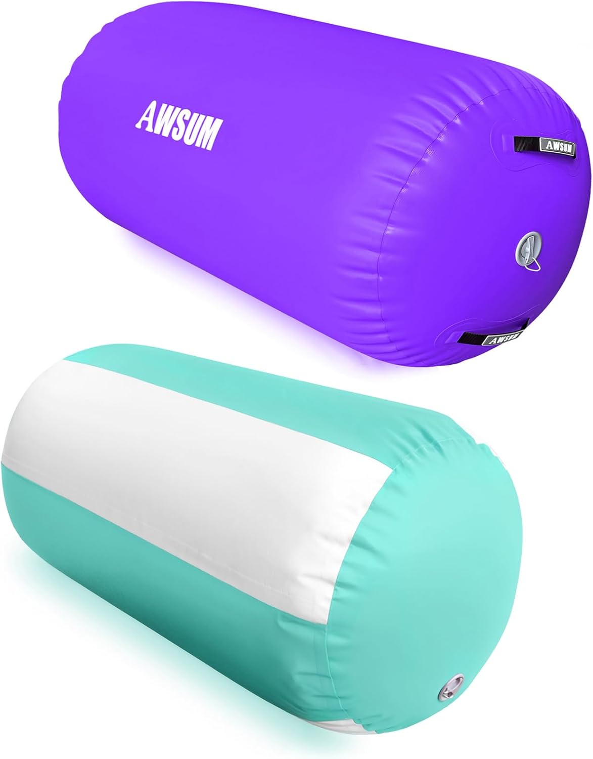 AWSUM Gymnastics Tumbling Equipment Barrel Inflatable Air Roller Thicken Octagon Mat Handspring Trainer for Cheerleading Training Home Use, Without Pump