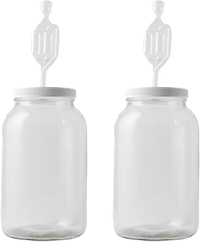 One GalĂłn boca ancha Frasco con tapa y individual burbuja airlock-set de 2 One GalĂłn boca ancha Frasco con tapa y individual burbuja airlock-set de 2