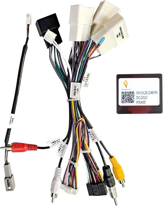 Arnés de cableado de alimentación estéreo para radio de auto de 16 pines apto para Toyota Camry Sienna Corolla Avalon Tacoma 2018+ RAV4 2020 Compatible con amplificador JBL de fábrica Cámara de respaldo OEM