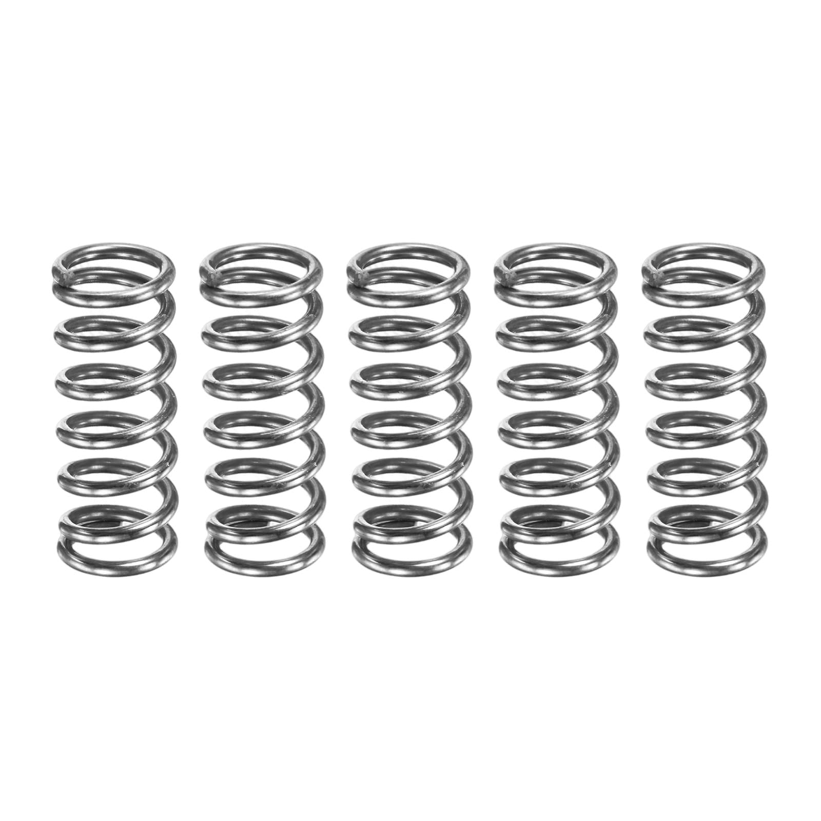 M METERXITY 5-Pack Compression Springs, 30mm Length 12mm OD 304 Stainless Steel Pruner Replacement Springs for Garden Tool/DIY/Mechanical Repair Replacement [Silver Tone, 1.6mm Wire Size]