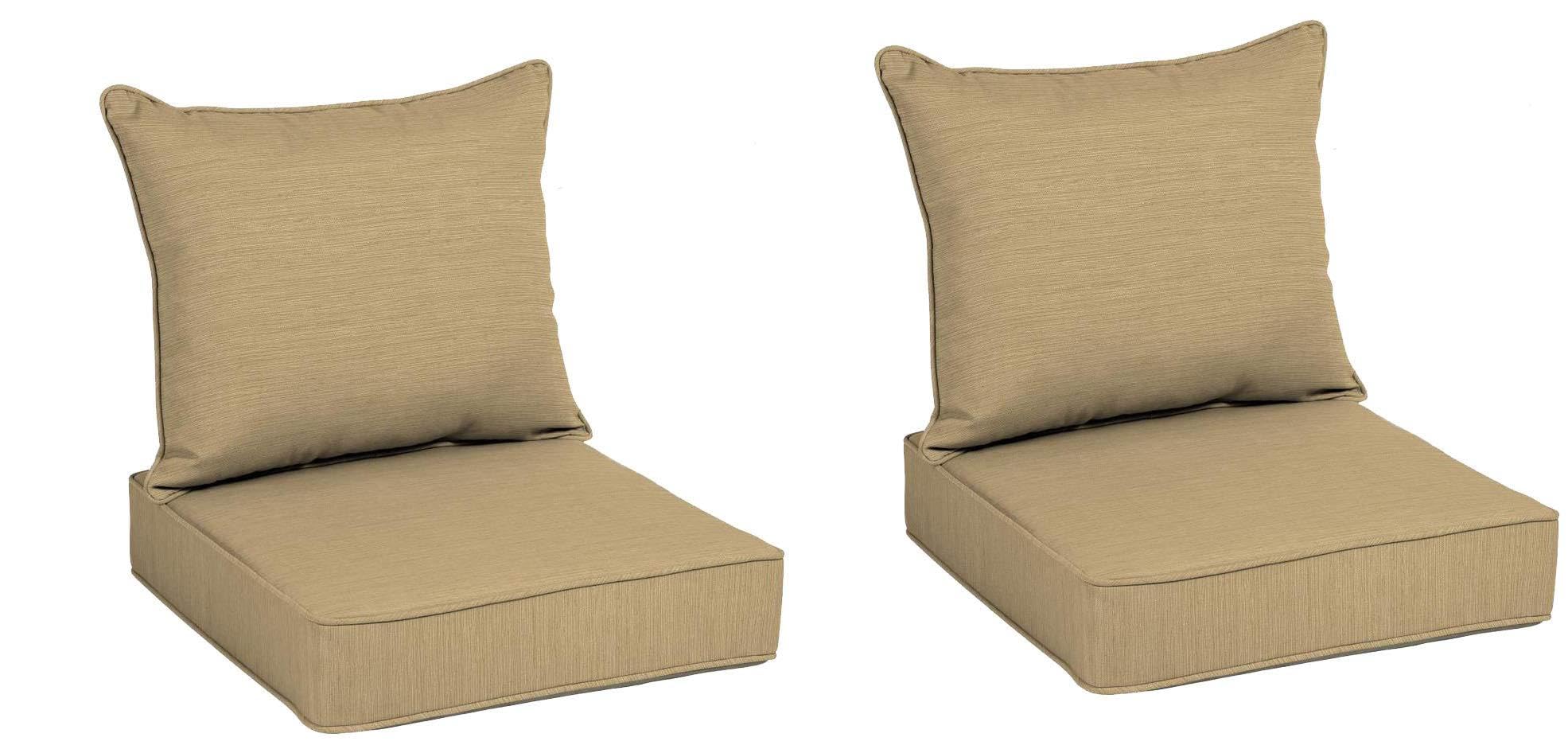 Comfort Classics Wheat Deep Seat Patio Chair Cushion (Set of 2) 46x23x5
