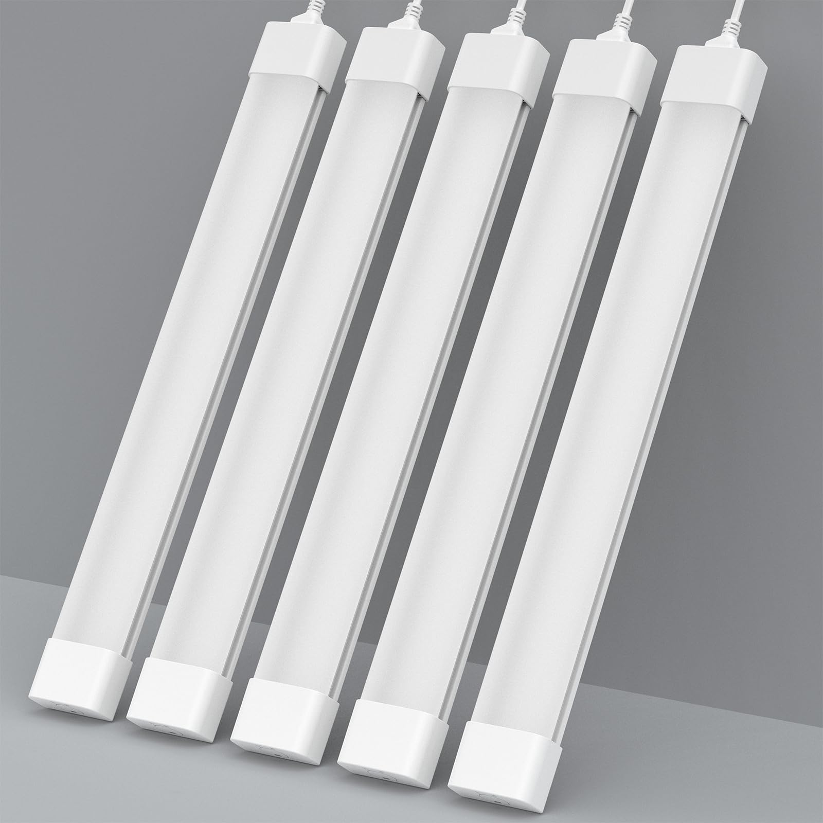 5pcs 18W Fluorescente LED 60cm, 2000lm Tubo LED de Neón Acoplable, Blanco Frío (6000K) IP65 Impermeable LED Luz de Techo, para Garaje Oficina Sótano Cocina Supermercado