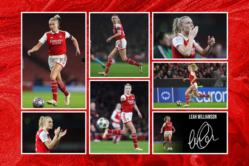 RJR PRINTS Leah Williamson - Arsenal Ladies Signed 12x8 Inch Montage Photo Print Pre Printed Signature Autograph Football Gift
