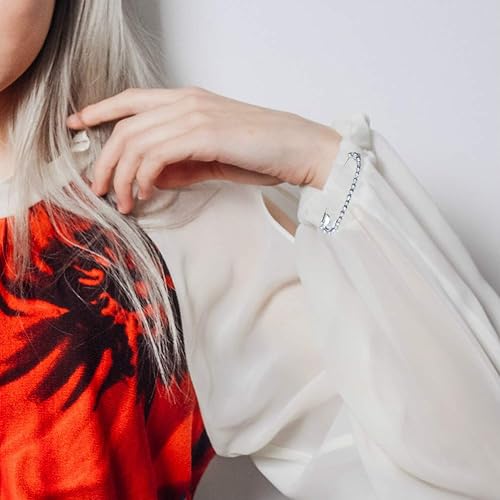 Miniatura 7 de Housweety 10 broches de seguridad con diamantes de imitación en tono plateado de 2.3 x 0.5 in