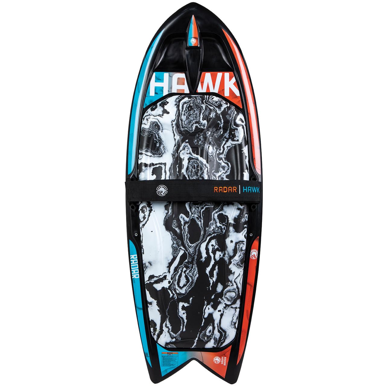 Radar Hawk Water Sport Kneeboard, Caffeinated Orange/Mint