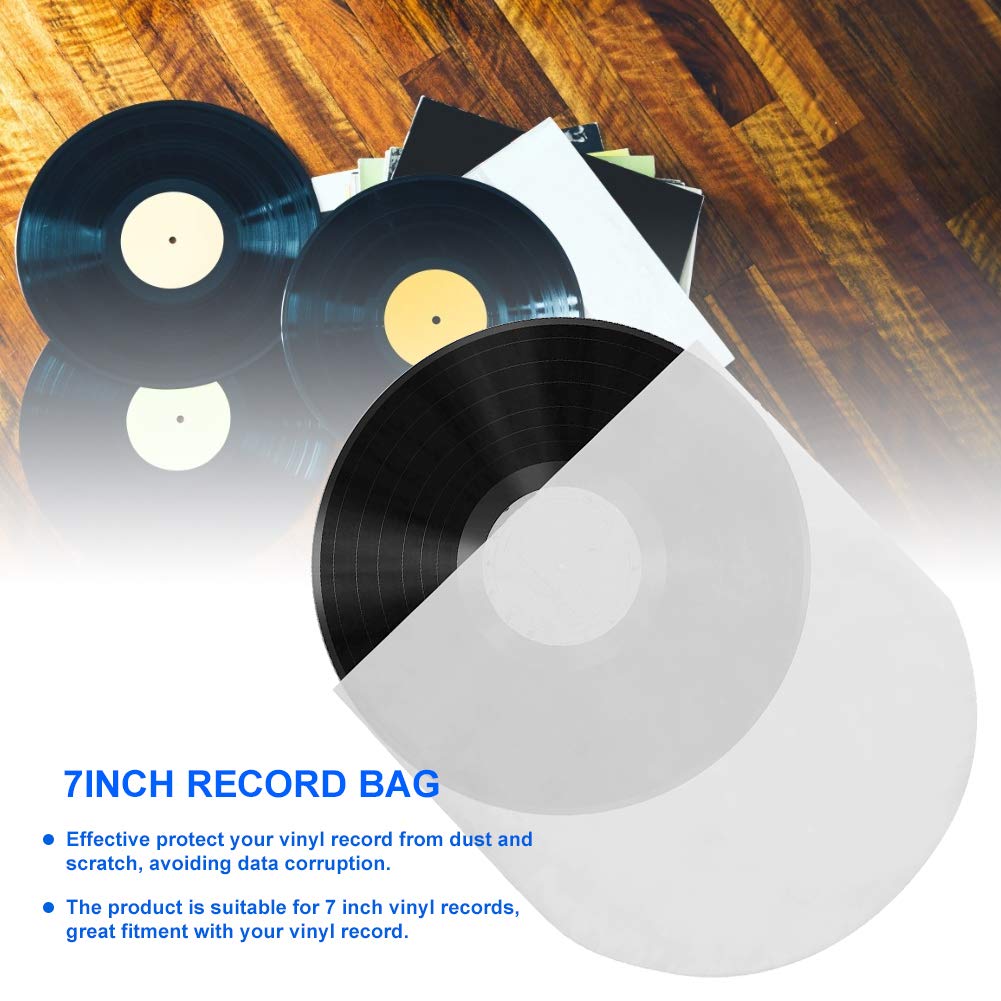 100 Pezzi Buste per Vinile 45 Giri, 7 Pollici Buste Antistatiche per Dischi in Vinile Custodia Protettiva per Dischi Vinile da 7 Pollici