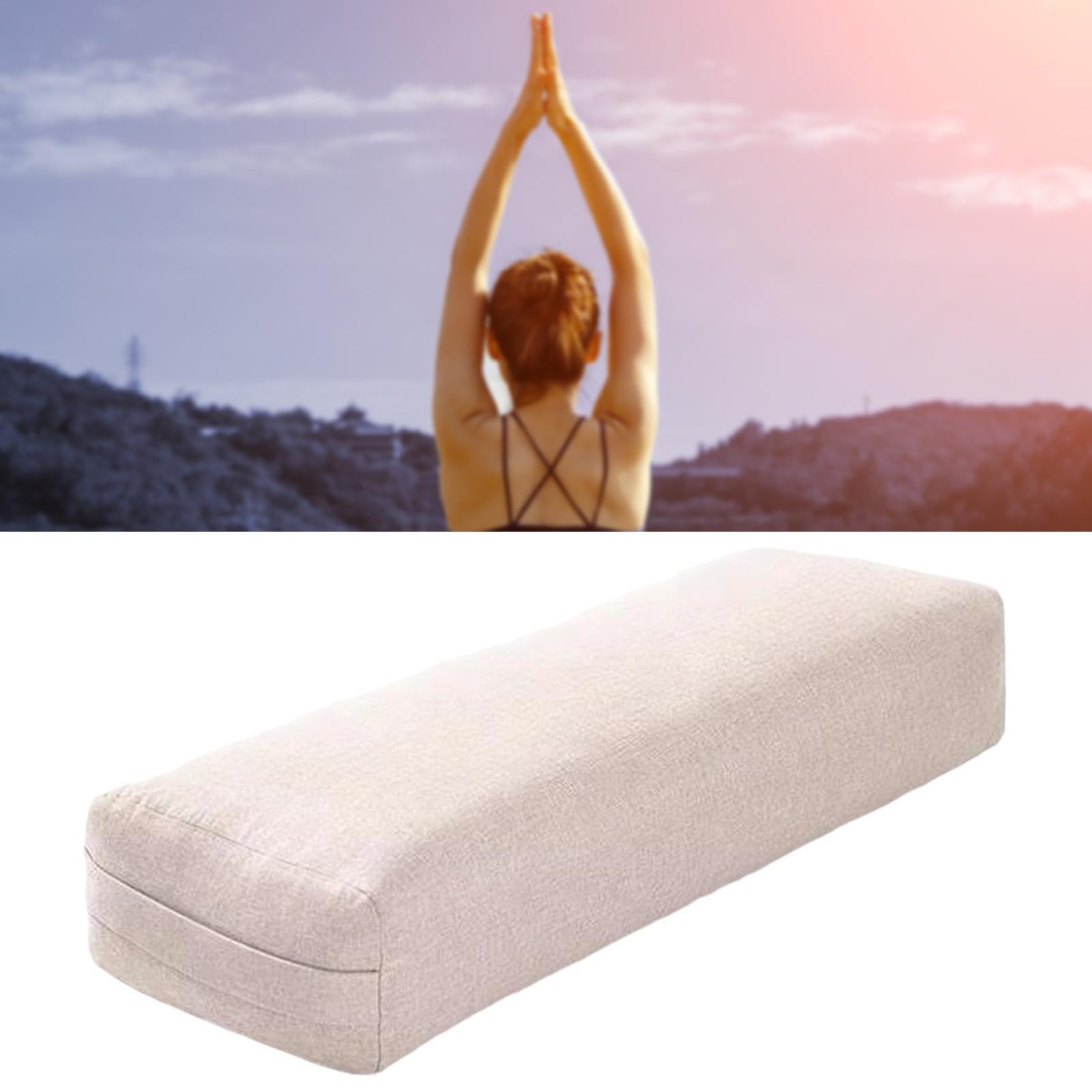 Amagogo Yoga Bolster Kissen Rechteckig Abnehmbarer Bezug Yoga Komfort Kissen mit Tragegriff Yoga Kissen