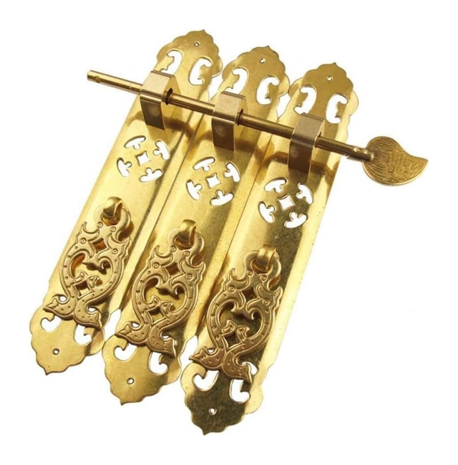 VOPLIVAT Vintage Brass Cabinet Drawer Pulls, Brass Straight Door Handle for Cabinet Wardrobe Multicolor(Brass)