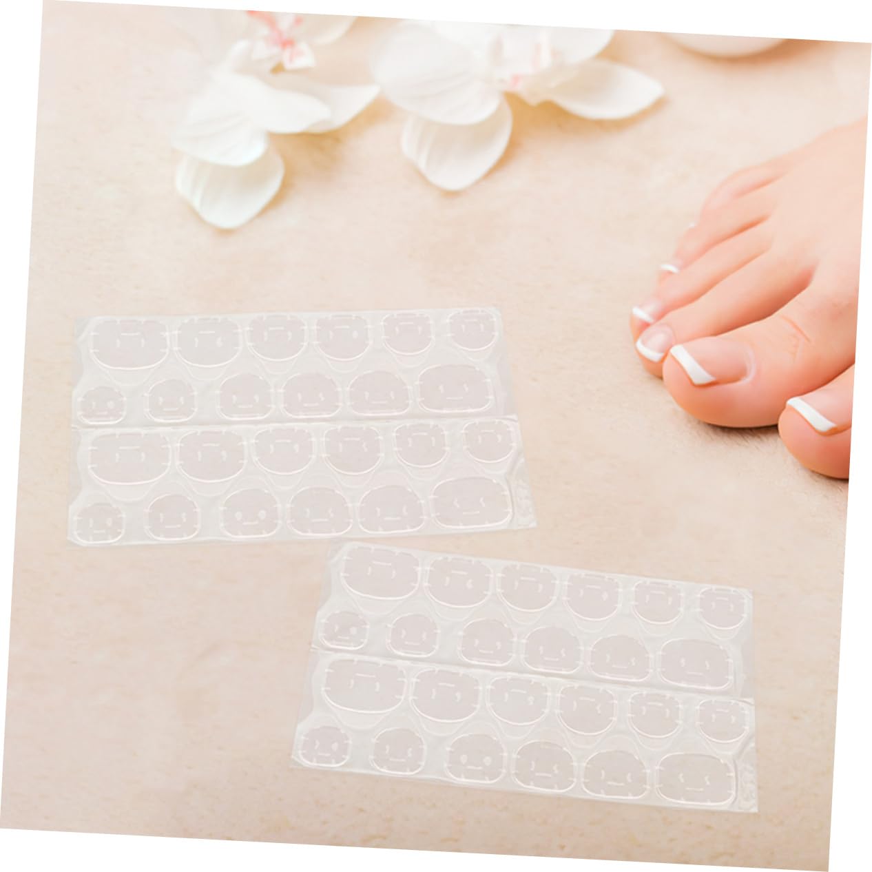 HAPINARY Fake Nails 100pcs Adhesive Nail Stickers Press-on Double-Sided Adhesive Easy to Apply