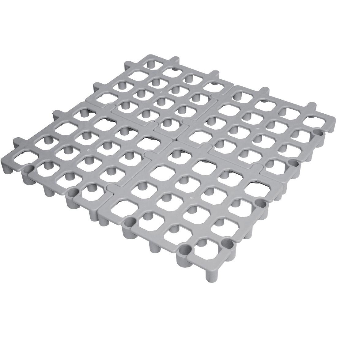 Vogue Caillebotis en polypropylène gris (lot de 2), gris, support de stockage hygiénique des aliments au sol en plastique polypropylène, taille: 40 (H) x 335 (L) x 335 (P) mm, CF205