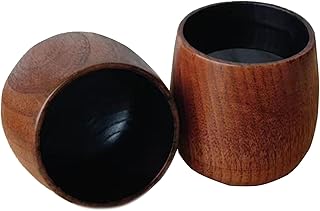 Charred Whiskey Cup | 2 Pack Wooden Whiskey Glass | Vintage Whisky Grail Cup Wooden Charred Improves Wine Tasting Experience | Handmade Jujube Wood Whisky Tumbler Present For Men, Father And Husband