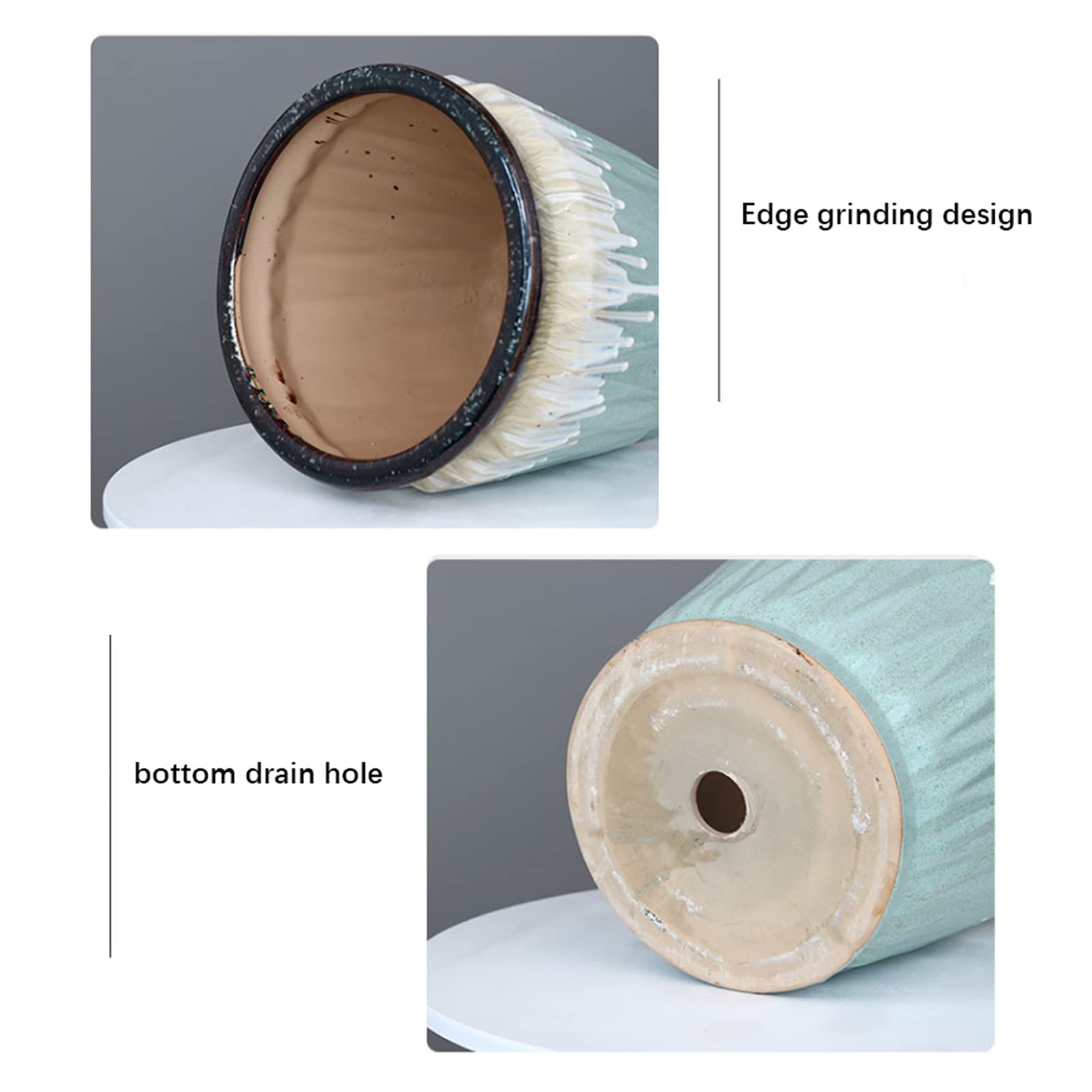 Vasi da Giardino Vasi da Fiori in Ceramica, fioriere smaltate a Goccia Vaso da Fiori Decorativo Moderno per Interni ed Esterni con Foro di drenaggio per Interni ed Esterni