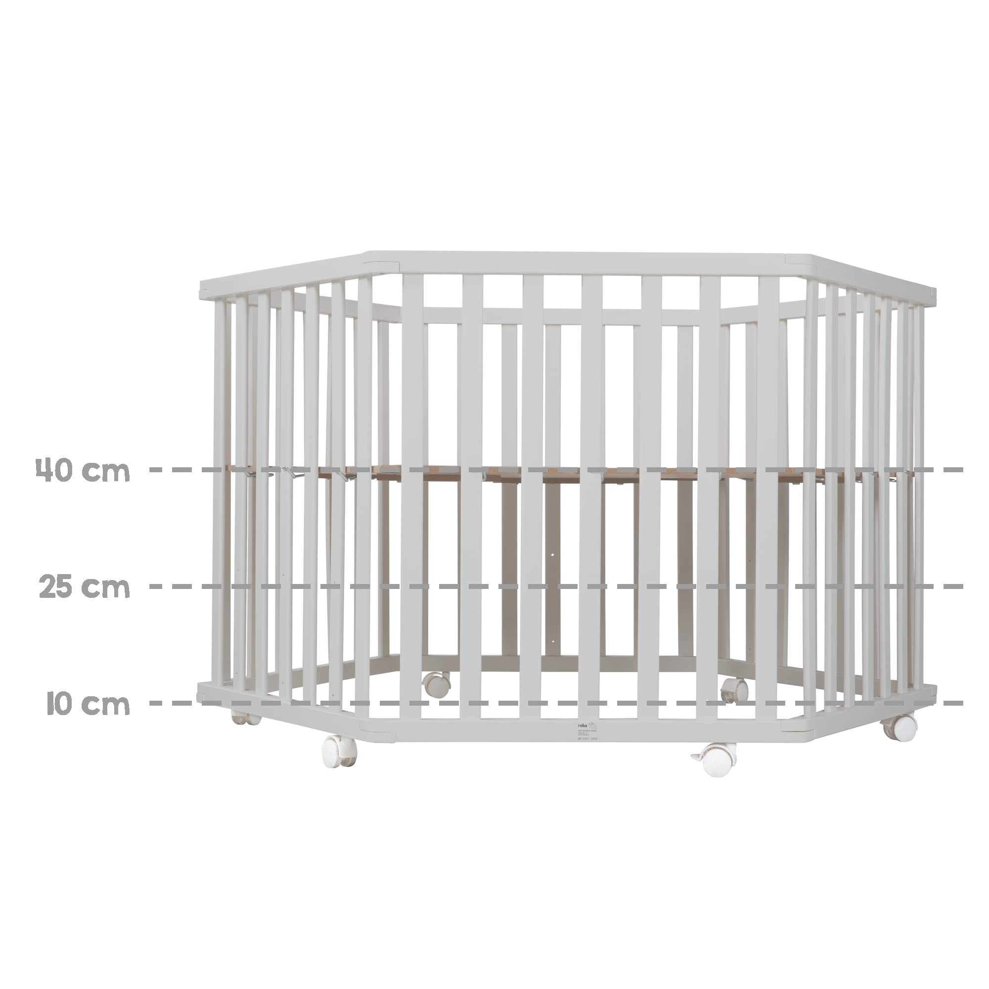 Pacchetto di roba Box per Bambini Sternenzauber Esagonale, Ruote con Freni, Base Regolabile in Altezza, + Materasso roba