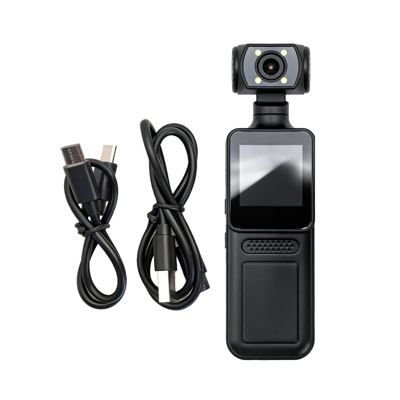 Videocamera vlog 4K 40MP Wi-Fi per viaggi all'aperto | grandangolo ultra 135°, touch screen da 1,33", clip stabile per riprese a mani libere, supporta schede di memoria fino a 256