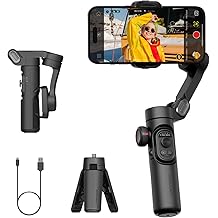 AOCHUAN Gimbal Stabilizer for iPhone Gimbal, Smartphone w/Focus Wheel Face/Object Tracking for iPhone 17 16 15 Pro Max/Android Foldable 3-Axis Handheld Phone Stabilizer for Video Recording -Smart XE