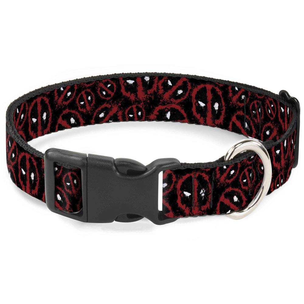 Collar de clip de plástico de Deadpool ideal para paseos urbanos y parques de mascotas