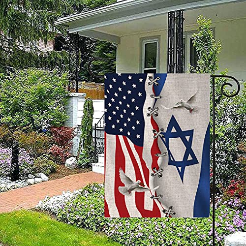 Chengxun HYQ Jewish American Flag Double Side Garden Flags House Flag Peace Flag Rustic Country Yard Decor thumb #3