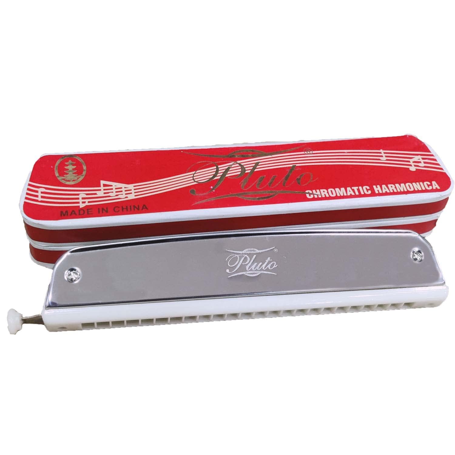 Pluto Chromatic Harmonica 24 Holes, 48 Notes Mouth Organ Scale Change Harmonica Mouth Organ Musical Instrument for Beginners and Professionals