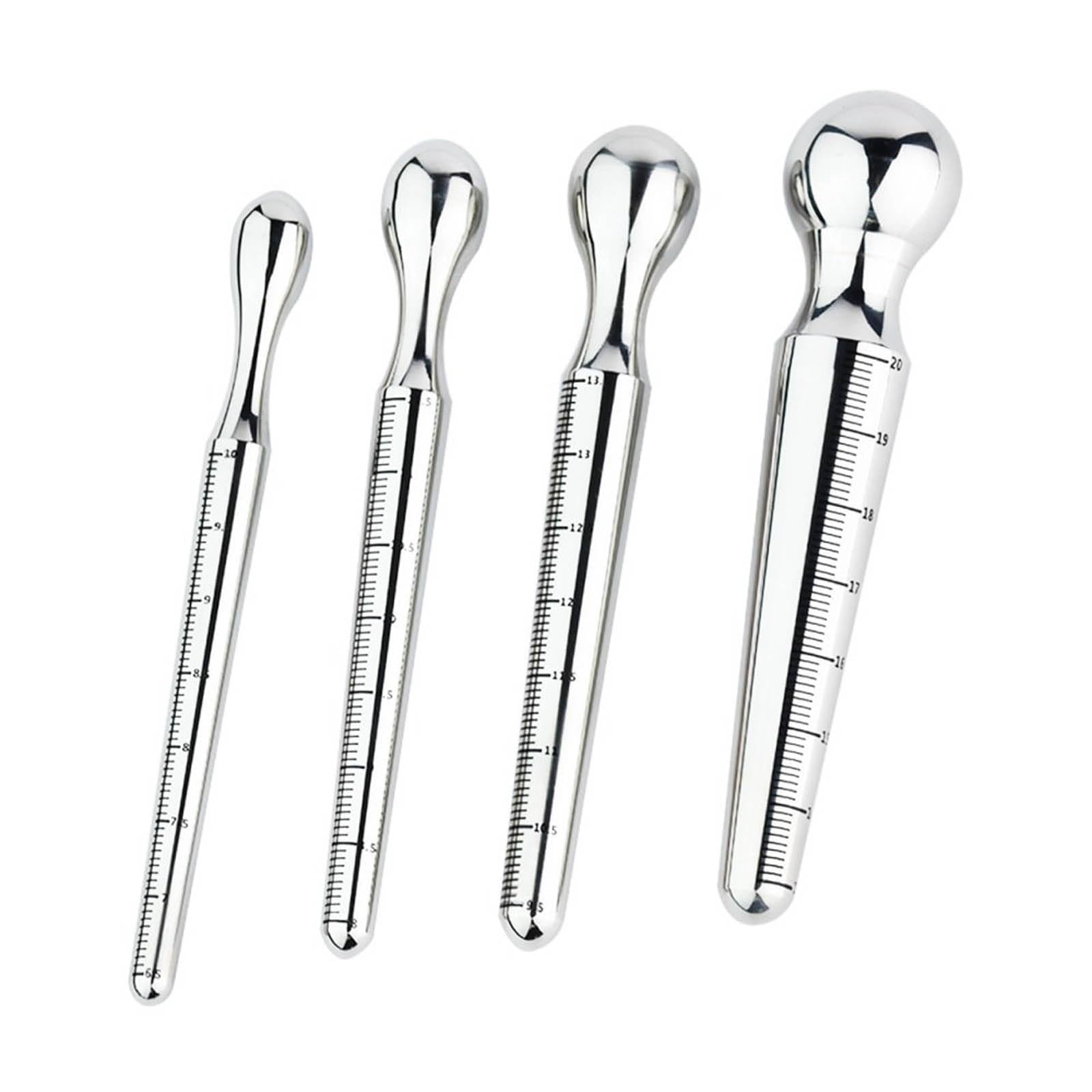 Set plug uretrale maschile – Suoni uretrali a testa a goccia. plug per pene e bastoncino da masturbazione. estensore uretrale per piacere maschile (Set da quattro pezzi)