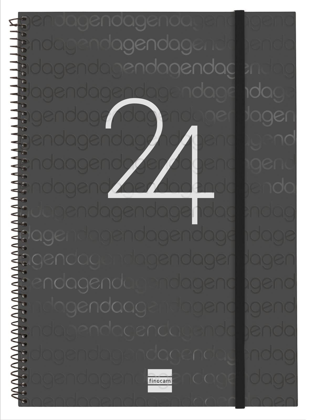 Finocam - Agenda 2024 Espiral Year Semana Vista Vertical Enero 2024 - Diciembre 2024 (12 meses) Negro Español