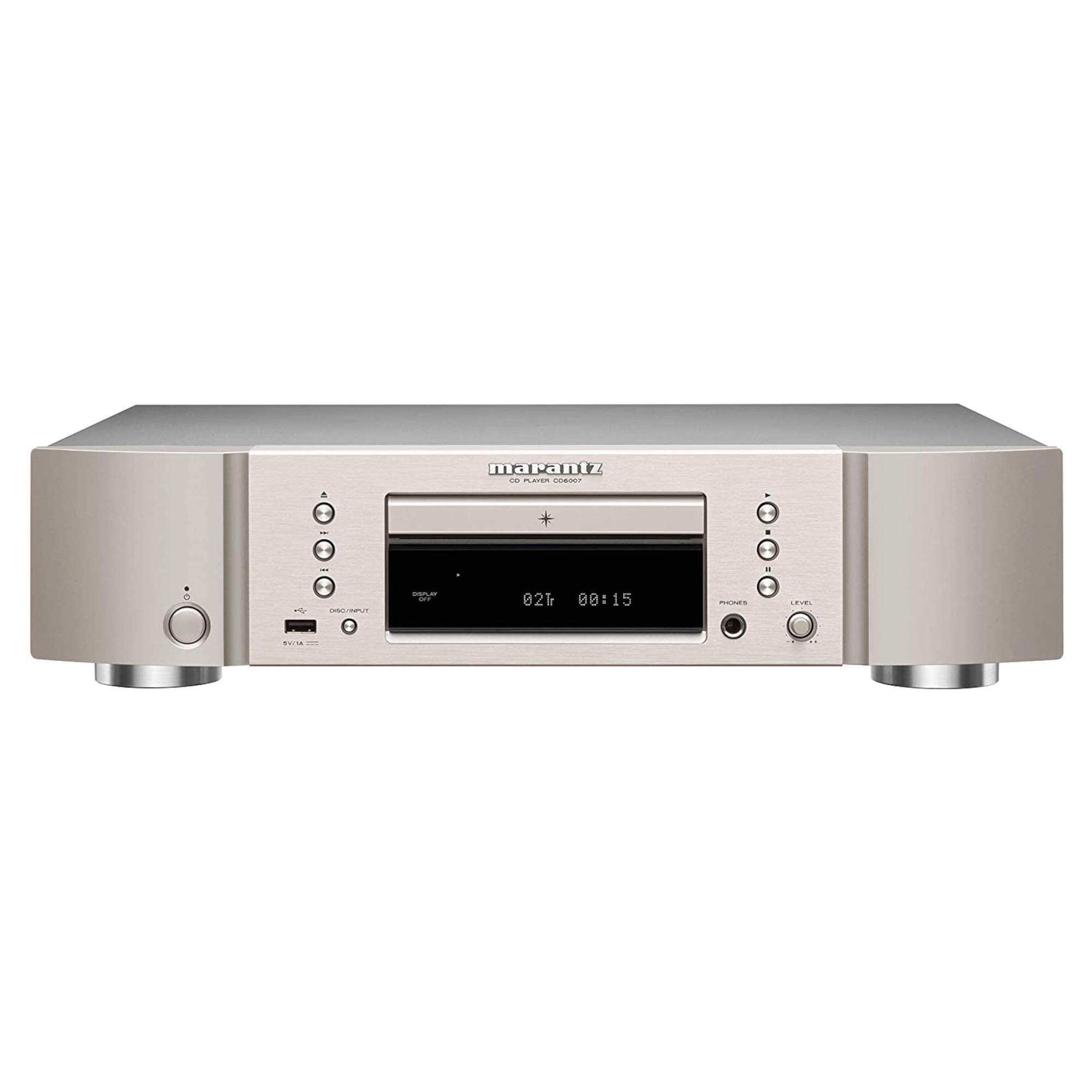 Marantz CD6007 HiFi CD Player, CD Player with CD and CD-R/RW Playback, USB, D/A Converter, Headphone Amplifier with HDAM-SA2, Gold-Plated Outputs, Silver