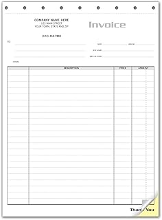 CheckSimple Sales Invoice Forms, General Use (Item, Description, Price, Total), 2-Part, Customized (250 invoices)