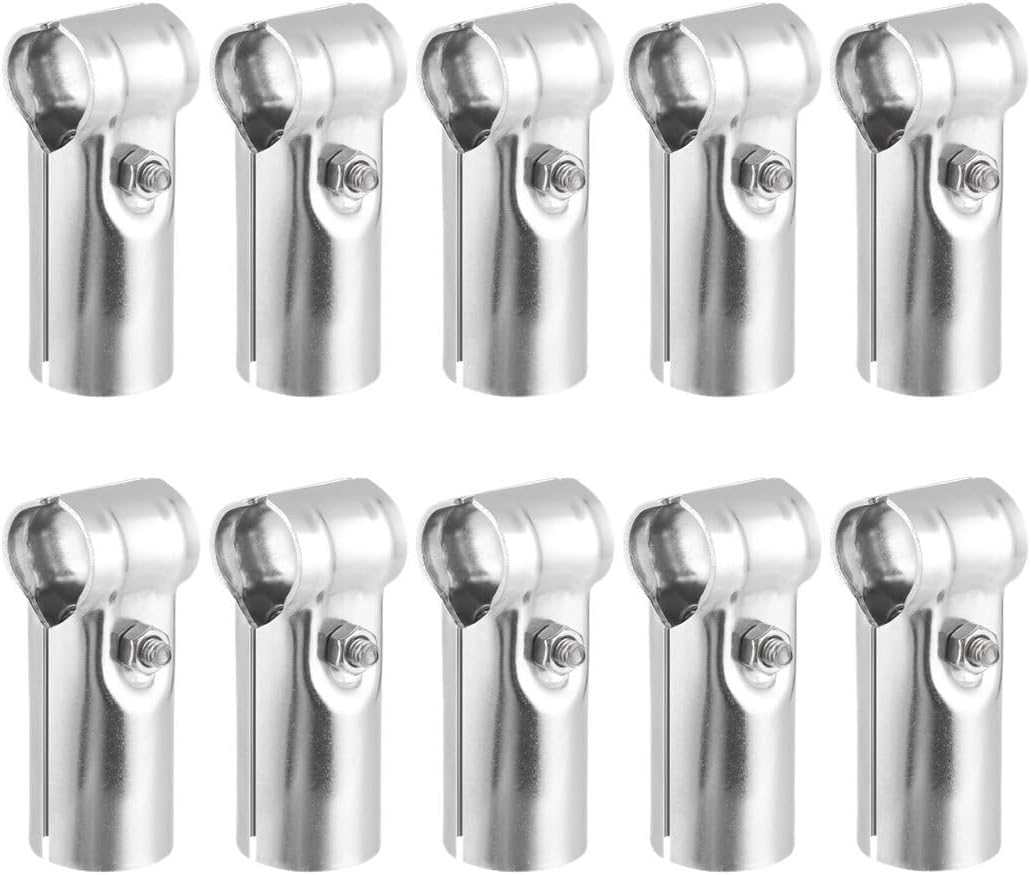 Homaisson 10 pcs 1 Inch T Pipe Clamps, Heavy-Duty 201 Stainless Steel T Pipe Connectors with Bolts & Nuts,Fits Metal Pipe 1’’OD, for Fence, Handrail, Shelf Set-Ups