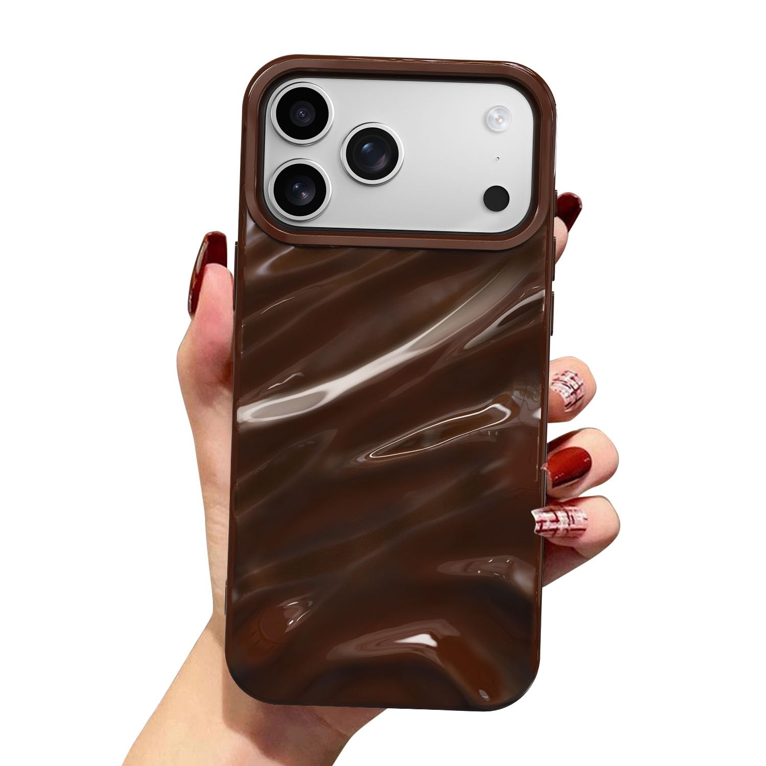 Coque iPhone 17 Pro Max silicone souple étui protection antichoc chocolat - 7