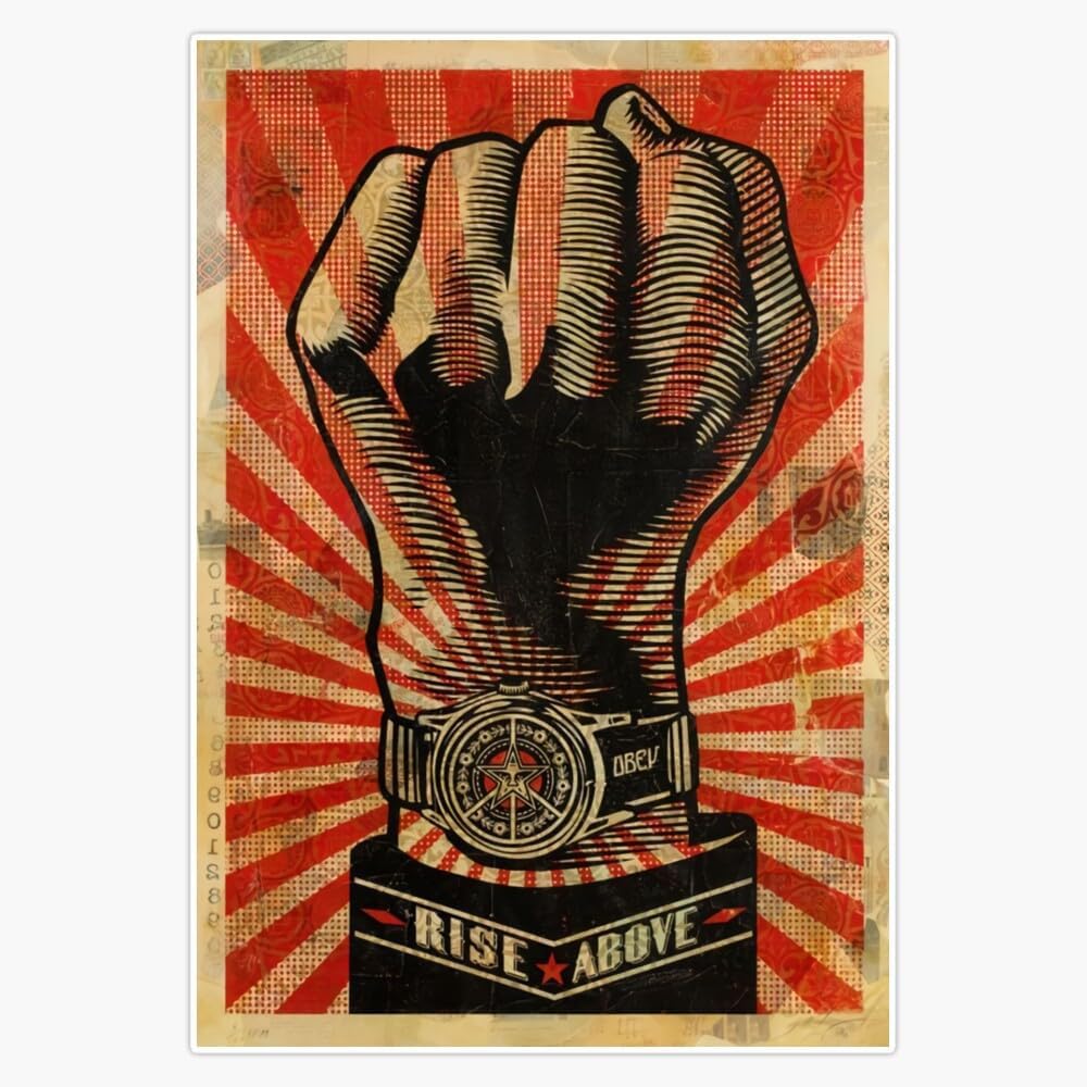 Orjdjz Wxkbl Hand Watch by Shepard Fairey Poster and Prints Pop Wall Art Shepard Fairey Canvas Painting Modern Picture for Home Decor 40x60cmx1 Frameless