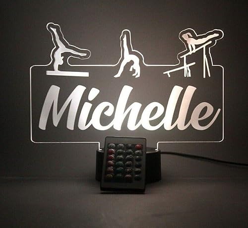 Miniatura 9 de Gimnasta en barras de haz de luz LED de noche con nombre personalizado, sin nombre grabado, para gimnasia, atleta, gimnasia, gimnastas, vaso,